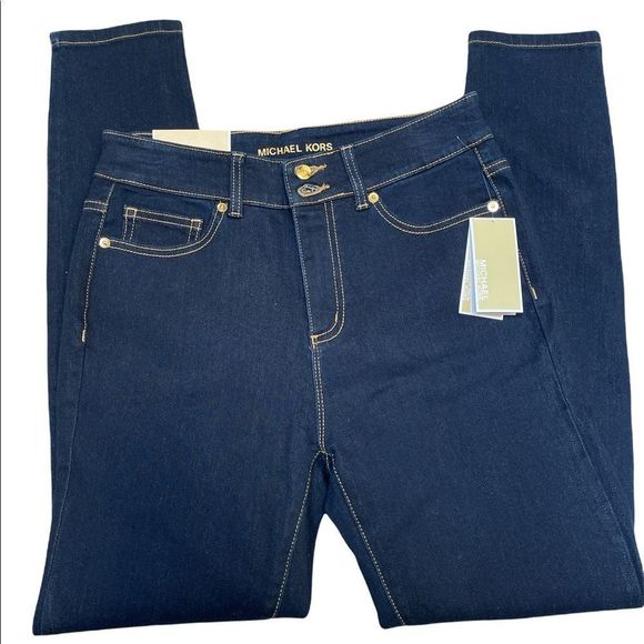 Michael Kors Denim - Michael Kors slim skinny womens jeans size 6, dark wash, womens slim straight